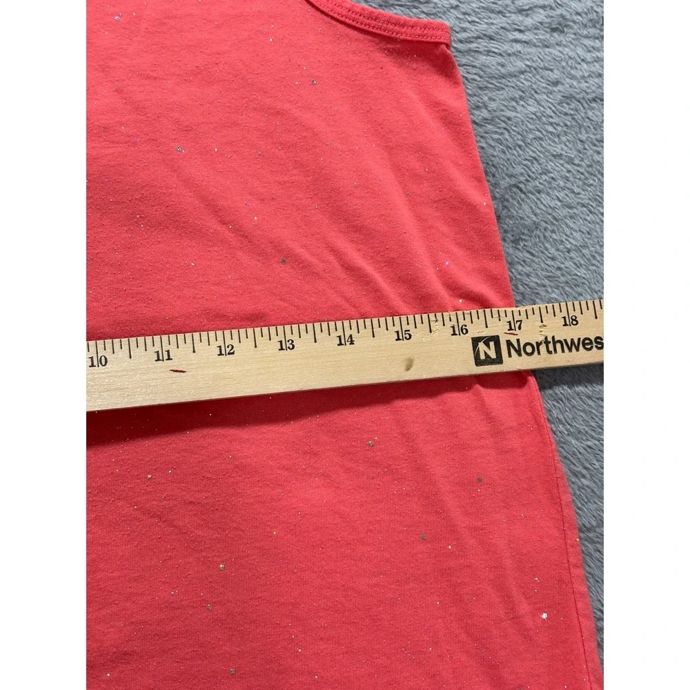 Cat & Jack XL Coral Pink Glitter Tank Top Womens Casual Cozy Sparkle Sleeveless